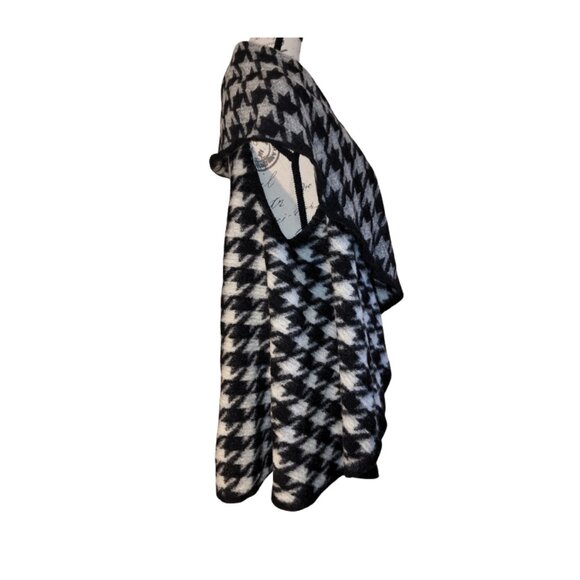 Alice V Womens Houndstooth Vest Cardigan One Size Open Front Wool Fall Designer - Picture 5 of 8